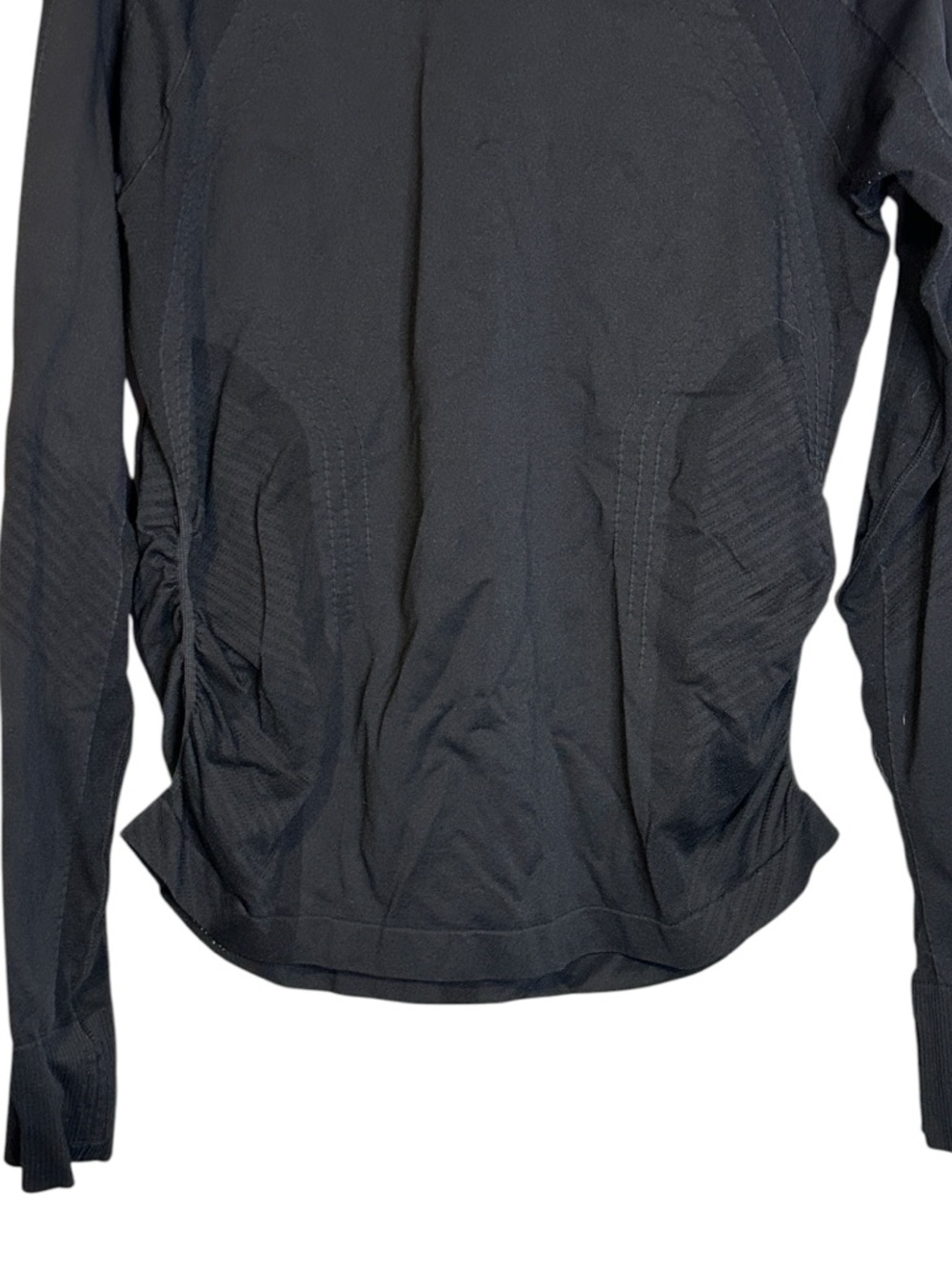 Quince Black Performance Long Sleeve Top XL Athletic Stretch Nylon Spandex - Picture 4 of 10